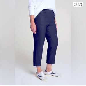J. Jill Navy Linen Blend Crop Pants